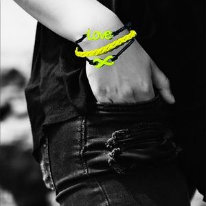 Yellow Infinity LOVE Layered Neon Retro Bracelet